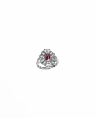 Çift Renkli Ortası Ruby Baget Taşlı Gümüş Yüzük thumbnail 3