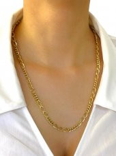 Trend Figaro Zincir 55 cm Uzunluk 14 Ayar Altın Kolye thumbnail 1