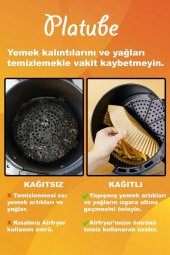 Pisirme Kagidi 50 adet Airfryer Yagli Kagit Xiaomi Philips Air Fryer Tüm Markalara Uyumlu Kare - 3