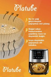 Pisirme Kagidi 50 adet Airfryer Yagli Kagit Xiaomi Philips Air Fryer Tüm Markalara Uyumlu Yuvarlak - 5