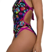 SPEEDO KADIN ANTRENMAN MAYOSU NEON FREESTYLER AF BLK/PURPLE 8-11714F397 thumbnail 3