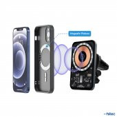 ScHitec Magsafe 15W Sensörlü Araç İçi Kablosuz Hızlı Şarj Aleti ve Telefon Tutucu YK3454 - 2