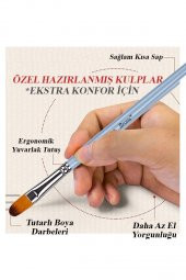 Kedi Dili Fırça No:22 1 Adet Sentetik Kıl Kedi Dili Brons Fırça Sanat Ve Hobi Akrilik Boya Yağlı Boya Guaj Boya - 2