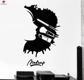 Dekorasyon Duvar Sticker Makyaj Güzellik Salonu Kadın Yüz Kozmetik Çıkartmalar - 1