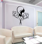 Dekorasyon Duvar Sticker Logo Tabela Güzellik Kuaför Makas Berber Çıkartmalar - 1