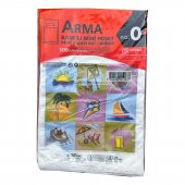 Arma Baskılı Mini Blok Poşet Torba - No : 0 - 20x30 Cm. - Beyaz - 100 Adetlik 10 Paket - 2