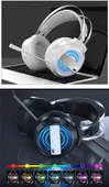 Polham 2 Metre USB Girişli 7.1 Surround Ses Sistemli RGB Işıklı Mikrofonlu Kafa Üstü Kulaklık - 3