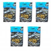Arma Baskılı Mini Blok Poşet Torba - No : 1 - 22x35 Cm. - Siyah - 100 Adetlik 5 Paket - 1