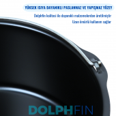 DolphFin Air Fryer Sulu Yemek Tenceresi Philips Xxl Uyumlu Kek, Ekmek, Turta Tavası Paslanmaz Çelik 20.5 Cm SMRT-204 - 2