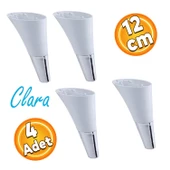 Clara Mobilya Kanepe Sehpa TV Ünitesi Baza Koltuk Ayağı Beyaz Krom Renk 12 cm (4 Adet) - 1
