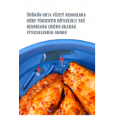 DolphFin Air Fryer Silikon Pişirme Kabı Yemek Ve Kek Kalıbı Xiaomi 3,5l Ve Philips 4,1l Uyumlu   MAVİ - 2