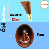 Clara Mobilya Kanepe Sehpa TV Ünitesi Baza Koltuk Ayağı Kahverengi Ceviz Gold Renk 12 cm (4 Adet) - 3