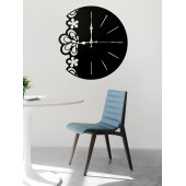 ALPHA METAL DESİGN Zarif Desenli Duvar Saati - 41X41 Cm Metal Duvar Saati - Siyah Duvar Saati AMD3040 - 2