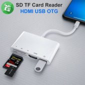 Polham Apple İpad ve İphone İçin Lightning 5in1 HDMI, OTG USB, TF, SD Kart Okuyucu Adaptör Kablosu - 3