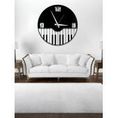 ALPHA METAL DESIGN Piyano Desenli Duvar Saati - 41X41 Cm Metal Duvar Saati - Siyah Duvar Saati AMD3050 - 2
