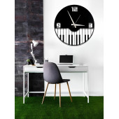 ALPHA METAL DESIGN Piyano Desenli Duvar Saati - 41X41 Cm Metal Duvar Saati - Siyah Duvar Saati AMD3050 - 3