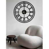 ALPHA METAL DESIGN Roma Rakamlı Duvar Saati - 41X41 Cm Metal Duvar Saati - Siyah Duvar Saati AMD3060 - 1