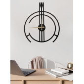ALPHA METAL DESIGN Çengelli Duvar Saati - 41X41 Cm Metal Duvar Saati - Siyah Duvar Saati AMD3070 - 1