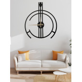ALPHA METAL DESIGN Çengelli Duvar Saati - 41X41 Cm Metal Duvar Saati - Siyah Duvar Saati AMD3070 - 2