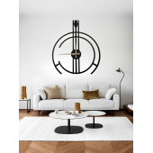 ALPHA METAL DESIGN Çengelli Duvar Saati - 41X41 Cm Metal Duvar Saati - Siyah Duvar Saati AMD3070 - 3