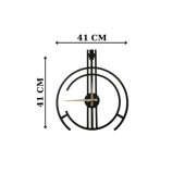 ALPHA METAL DESIGN Çengelli Duvar Saati - 41X41 Cm Metal Duvar Saati - Siyah Duvar Saati AMD3070 - 4