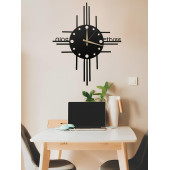 ALPHA METAL DESIGN Nine Three Yazılı Duvar Saati - 41X41 Cm Metal Duvar Saati - Siyah Duvar Saati AMD3080 - 1