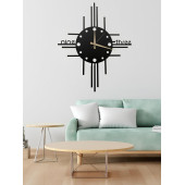 ALPHA METAL DESIGN Nine Three Yazılı Duvar Saati - 41X41 Cm Metal Duvar Saati - Siyah Duvar Saati AMD3080 - 2