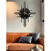 ALPHA METAL DESIGN Nine Three Yazılı Duvar Saati - 41X41 Cm Metal Duvar Saati - Siyah Duvar Saati AMD3080 - 3