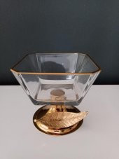 Selim Dekor Tüylü Kare 10 cm Şekerlik Altın - 1