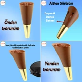 Clara 6'lı Set Mobilya Koltuk Kanepe Konsol Yatak Tv Ünite Destek Ayağı Kahverengi 18 Cm Ayakları thumbnail 2