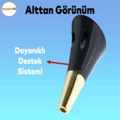 Clara Mobilya Kanepe Sehpa TV Ünitesi Baza Koltuk Ayağı Siyah Gold Renk 12 cm (4 Adet) - 4
