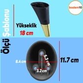 Clara Mobilya Kanepe Sehpa TV Ünitesi Baza Koltuk Ayağı Siyah Gold Renk 12 cm (4 Adet) - 3