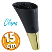 Clara Mobilya Kanepe Sehpa TV Ünitesi Baza Koltuk Ayağı Siyah Gold Renk 15 cm (4 Adet) - 2