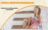 Glary Home GH39A-WNVY Üçgen Desen Kaydırmaz Tabanlı 13lü Merdiven Halısı - Beyaz/Lacivert - 8