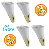Clara Mobilya Kanepe Sehpa TV Ünitesi Baza Koltuk Ayağı Krem Gold Renk 12 cm (4 Adet) thumbnail 1
