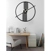 ALPHA METAL DESIGN Sade Duvar Saati - 41X41 Cm Metal Duvar Saati - Siyah Duvar Saati AMD3090 - 1