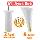 Clara 6'lı Set Mobilya Koltuk Kanepe Konsol Yatak Tv Ünite Destek Ayağı 18 Cm Ayakları Krem thumbnail 1