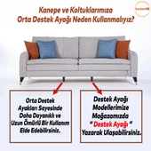 Clara 6'lı Set Mobilya Koltuk Kanepe Konsol Yatak Tv Ünite Destek Ayağı 18 Cm Ayakları Siyah - 3