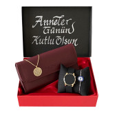 Anneler Günü Kadın Hediye Seti Carlino  Cüzdan Kolye Dijital Kol Saati Bileklik - 2