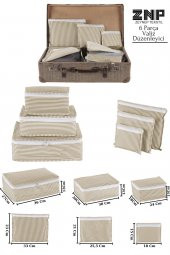 Travel | Valiz Düzenleyici Set 6 Parça | Bavul İçi Organizer Bej - 1