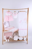 Babydola 10'lu Hastane Çıkışı %100 Pamuk Zıbın Seti Lüks Kız Bebek Takım Yenidoğan Kutulu Hoşgeldin Bebek Hediyesi 11715 - 1