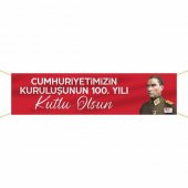 Yüzüncü Yılımız Kutlu Olsun Kumaş Pankart-2 - 1