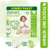 Bebem Natural Bebek Bezi 6 Beden Ekstra Large Jumbo Paket 40 Adet - 1
