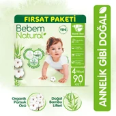 Bebem Natural Bebek Bezi 4 Beden Maxi Fırsat Paketi 90 Adet - 1