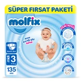 Molfix Bebek Bezi 3 Beden Midi Süper Fırsat Paketi 135 Adet - 1
