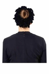 muquet of france Topuz Tokası - Kadife Topuz Tokası Büyük Boy 1 Adet - Siyah thumbnail 1