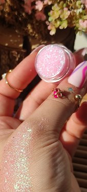 Pembe simli glitter jel far -yüz ve vücut simi - 1