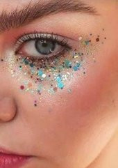 Jel form makyaj simleri glitter ışıltılı yüz makyajı mavi - 1