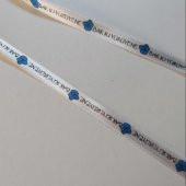 KURDELE SATEN BAK ŞU YÜRÜYENE YAZILI MAVİ - 1