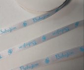 KURDELE SATEN 10MT BEBEĞİM BEYAZ-MAVİ YAZILI - 1